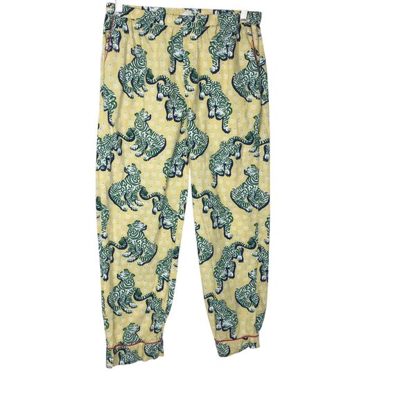 Printfresh Tiger Queen Pajama Pants XS Yelllow Green Pockets - Picture 12 of 12